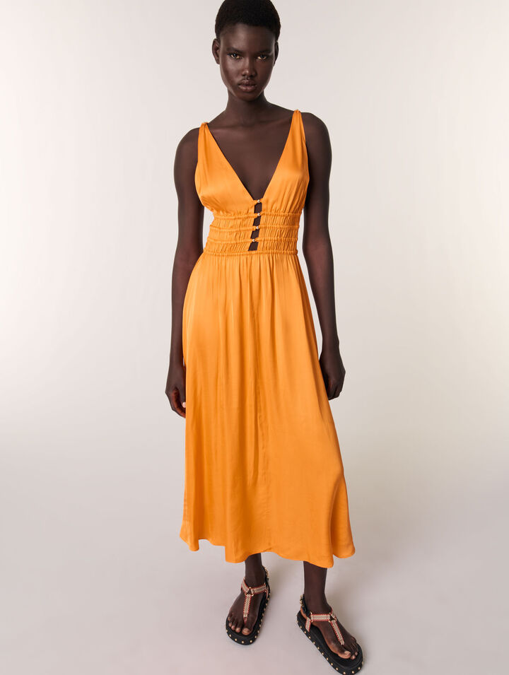 Vestido largo de rasete