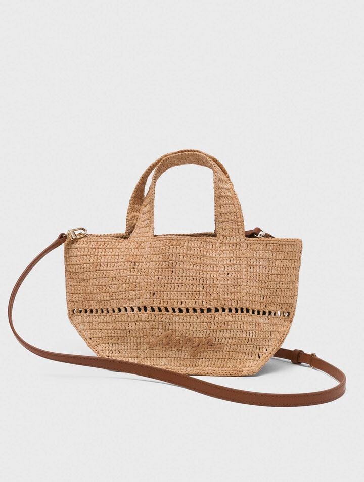 Minibolso cabás en rafia natural