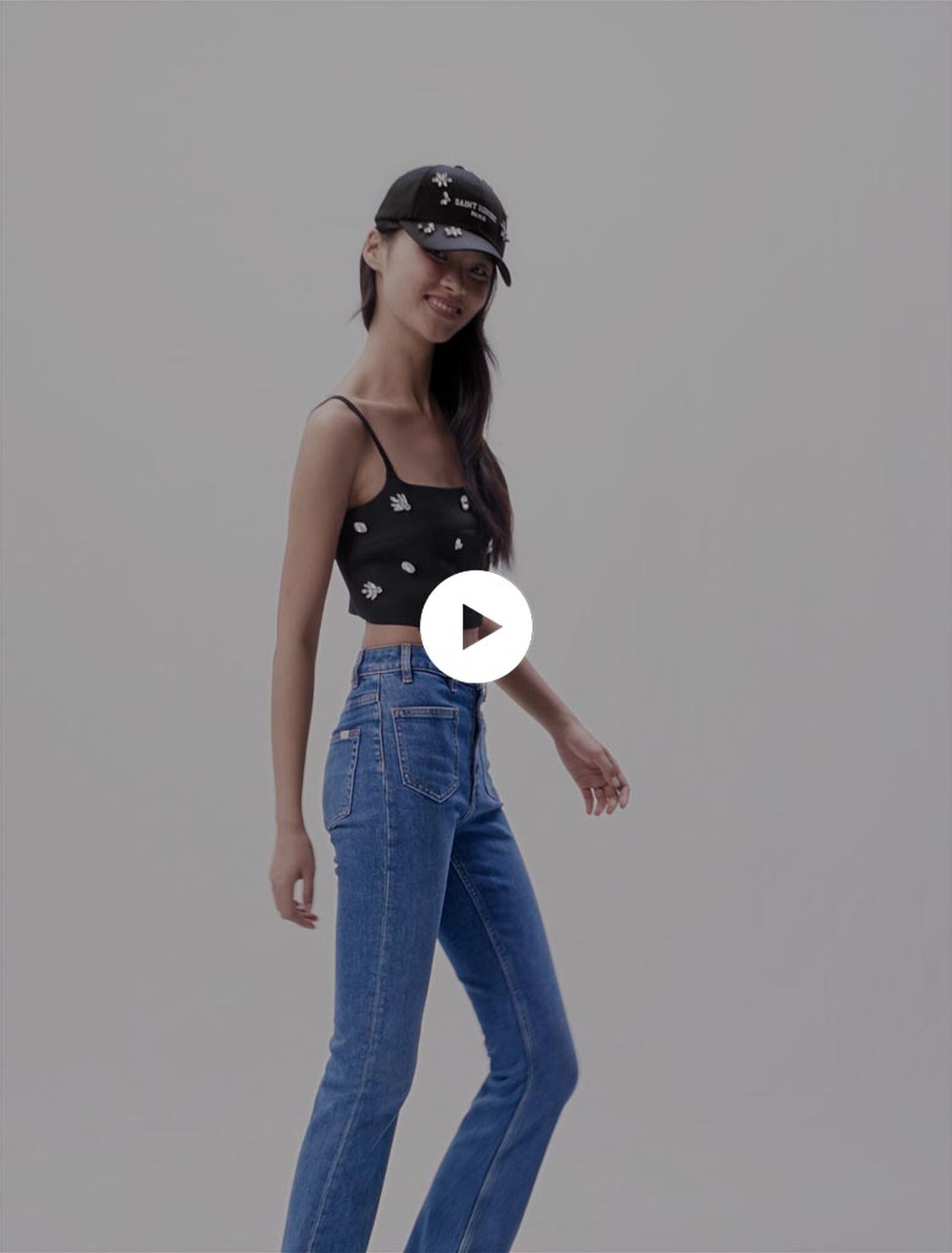 Crop top con strass