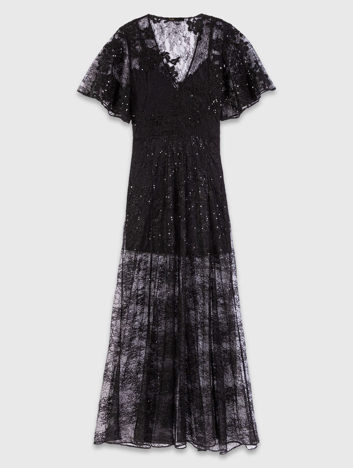 Vestido largo de encaje