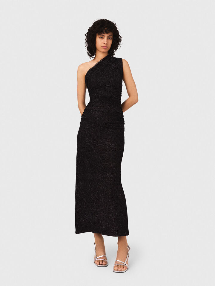 Vestido asimétrico de punto brillante