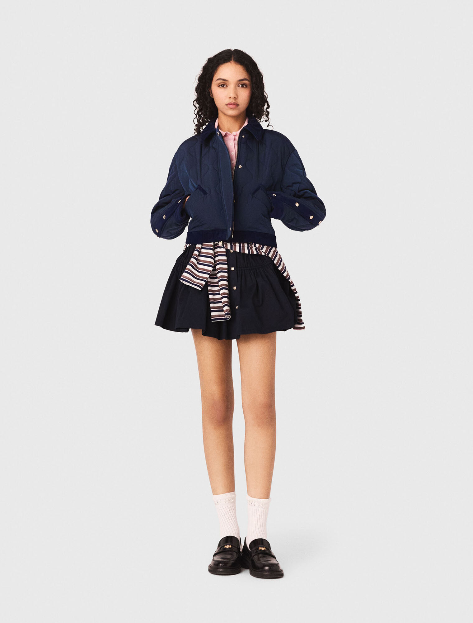 Cazadora acolchada con terciopelo