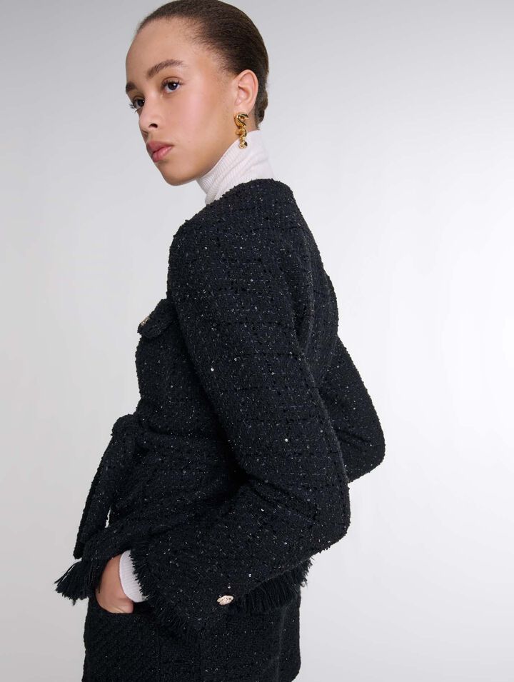Chaqueta de tweed con lentejuelas