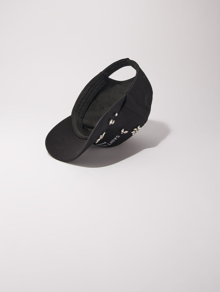 Gorra de algodón y strass