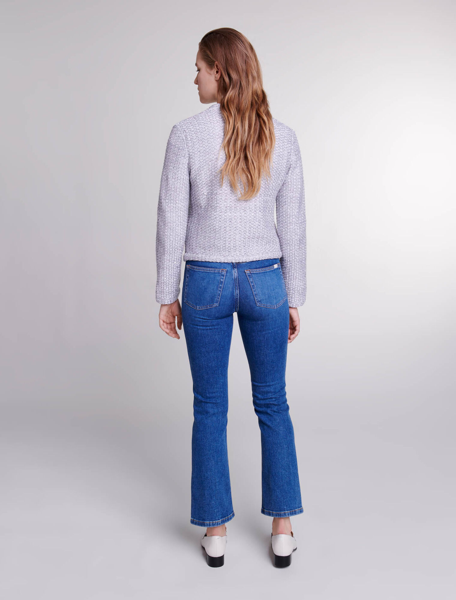 Cárdigan de punto efecto tweed