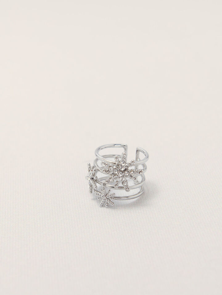 Anillo de bandas con estrellas de estrás