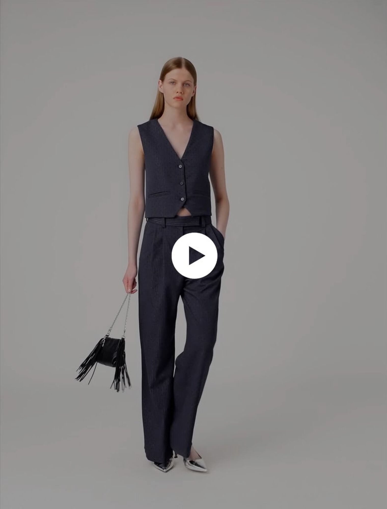 Pantalón de traje con strass