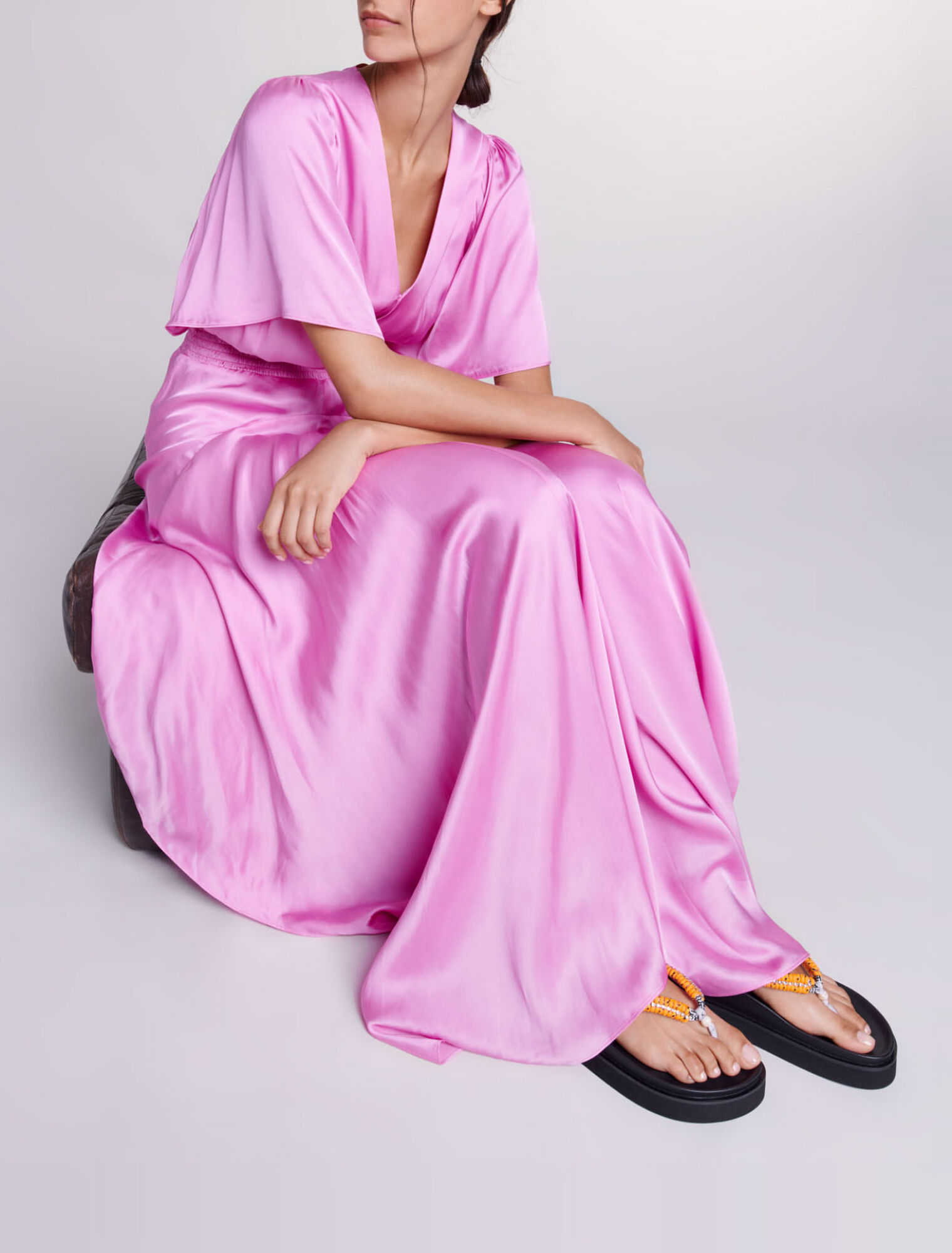 Vestido largo satinado