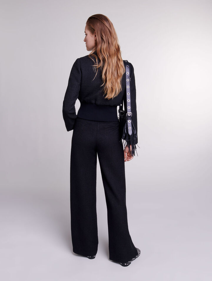 Pantalón ancho de tweed