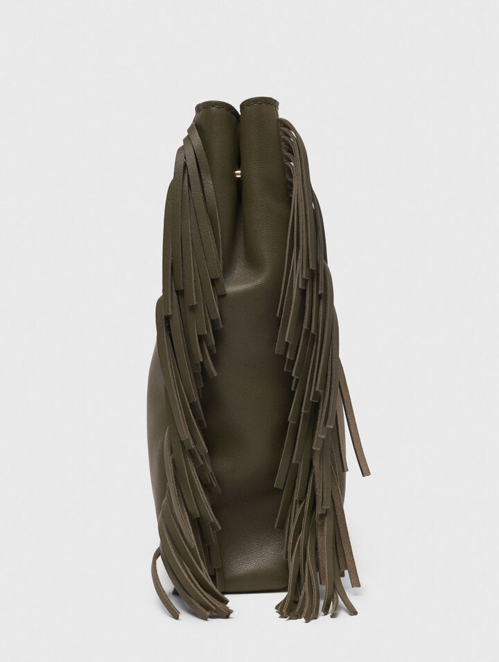 Bolso M de cuero liso