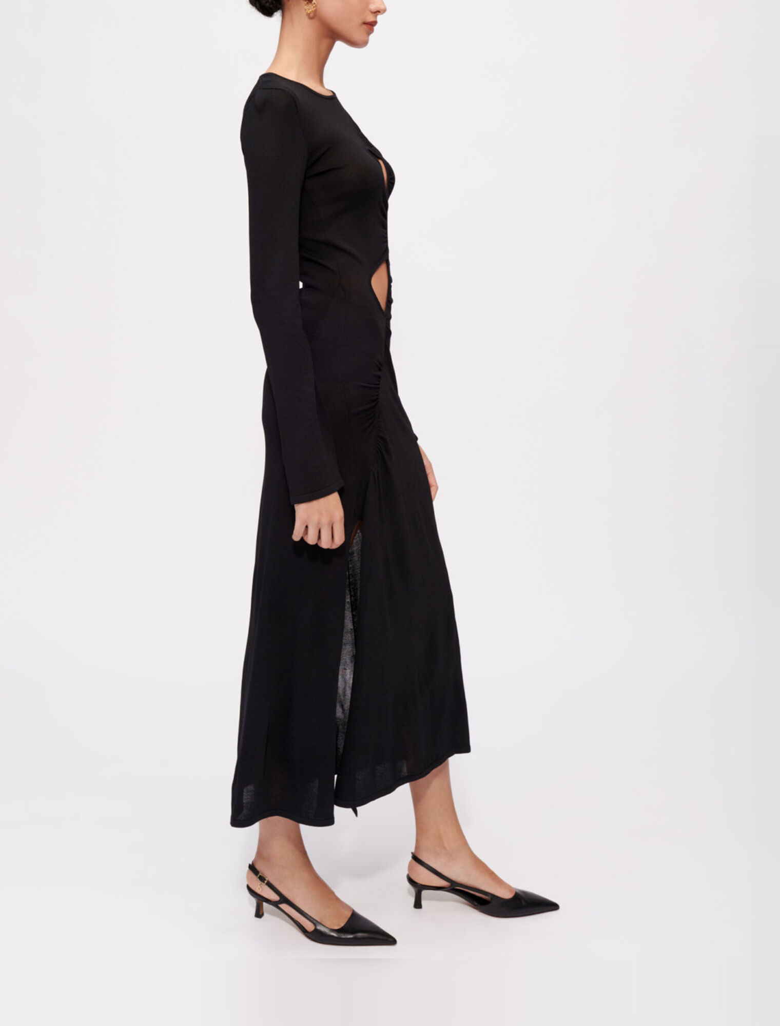 Vestido de punto elástico con aberturas