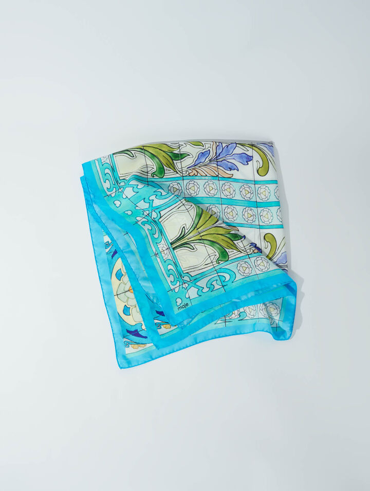 Pañuelo de seda estampado Mozaïque