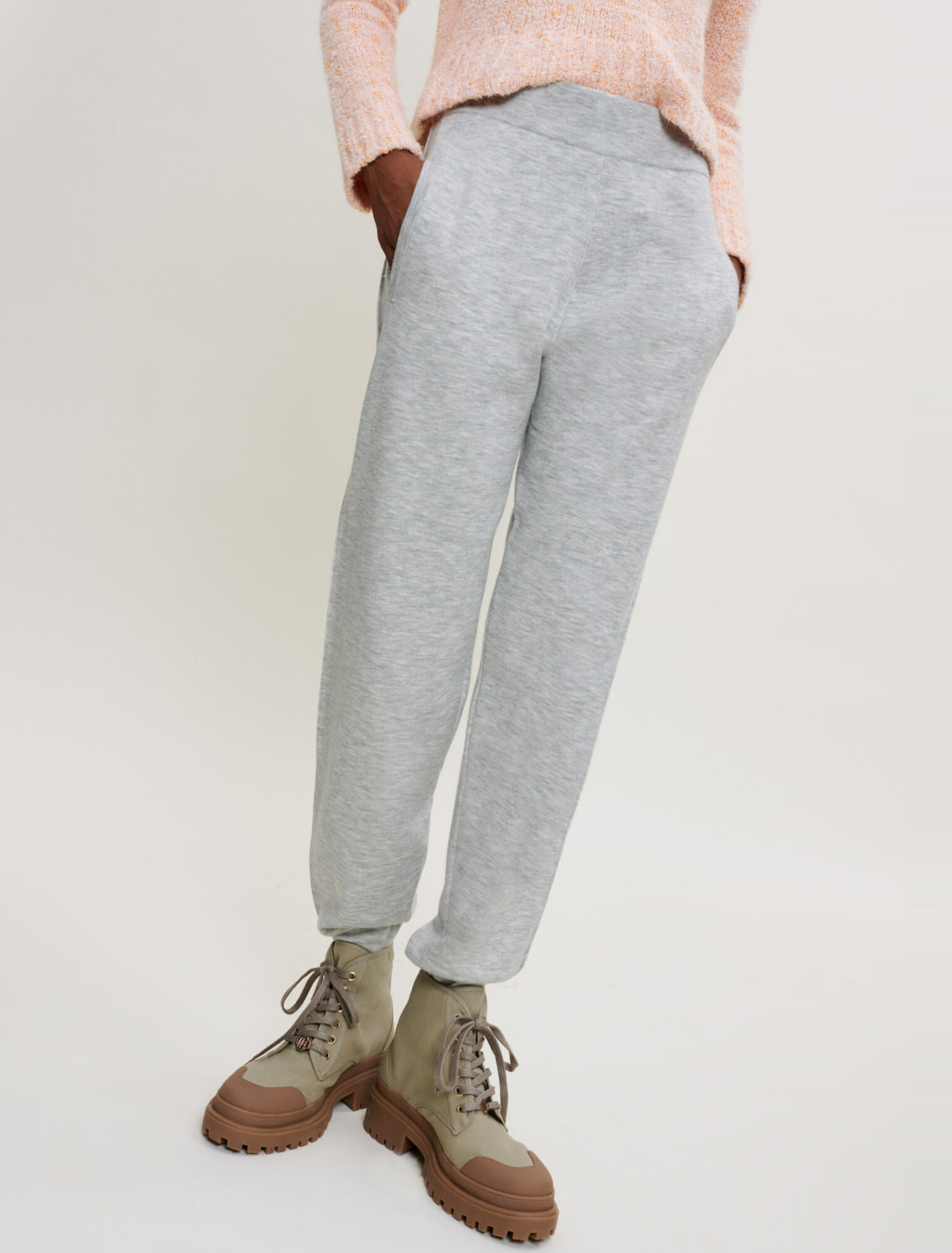 Pantalón jogging de punto jaspeado