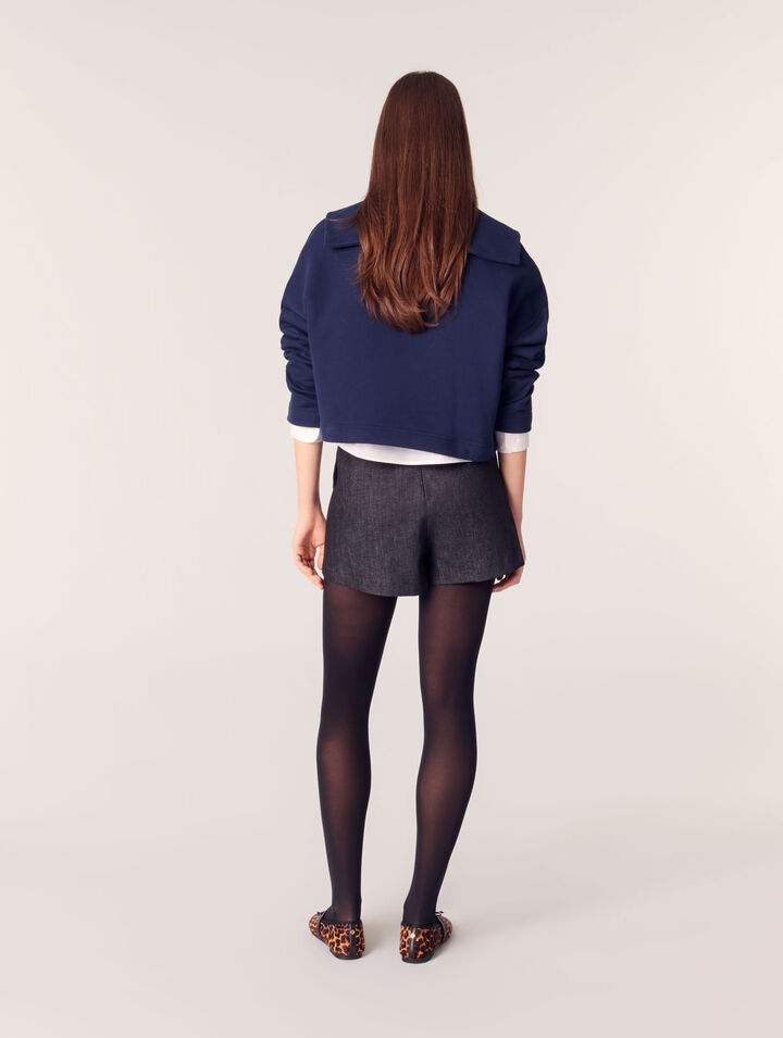 Sudadera corta con bordado
