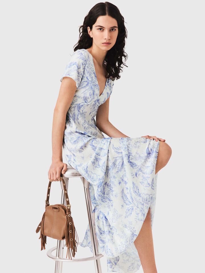 Vestido largo fluido estampado