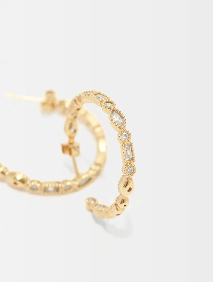 Pendientes de aro con strass