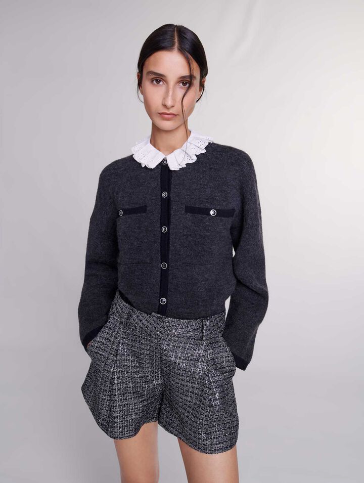 Pantalón corto de tweed