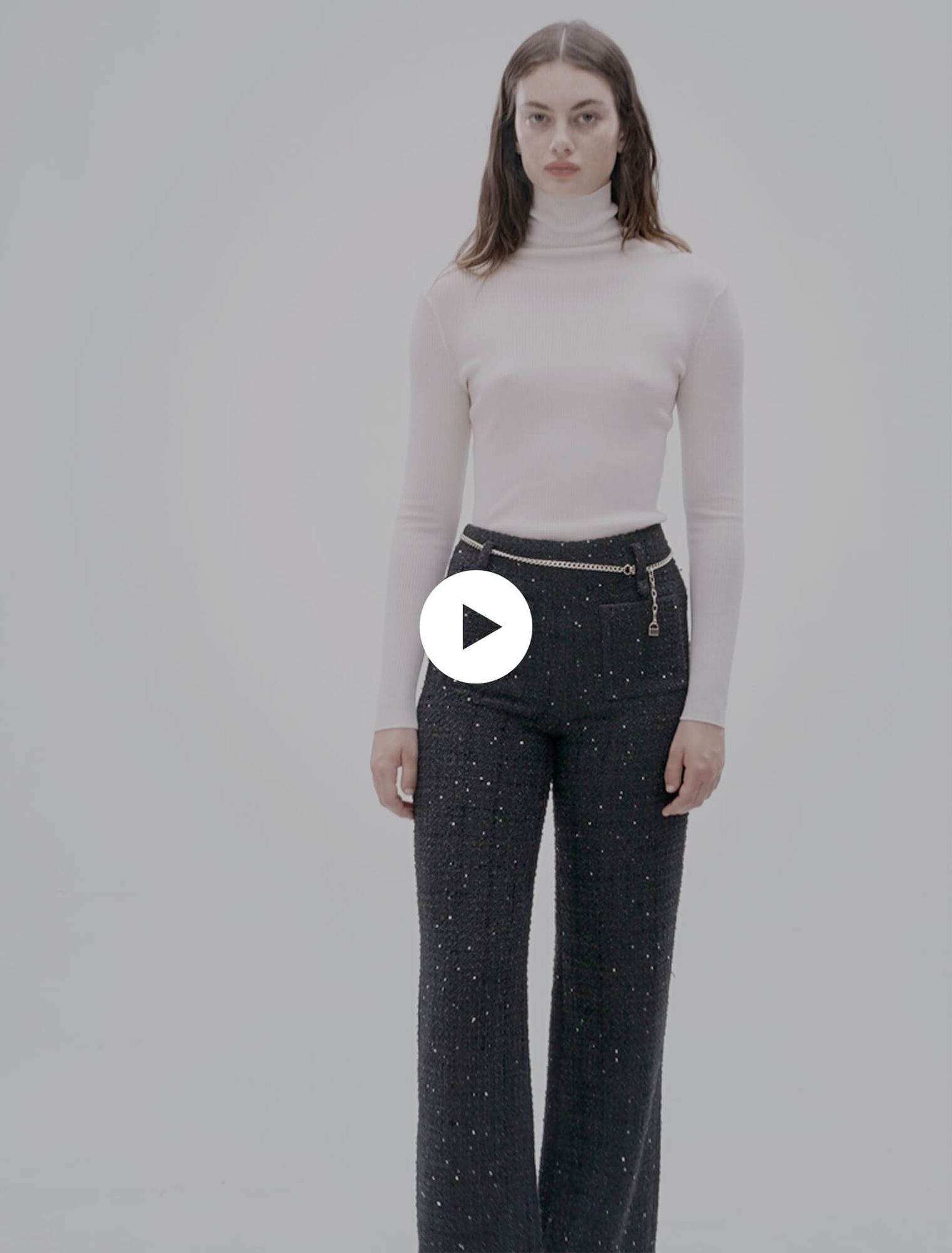 Pantalón de tweed lentejuelas