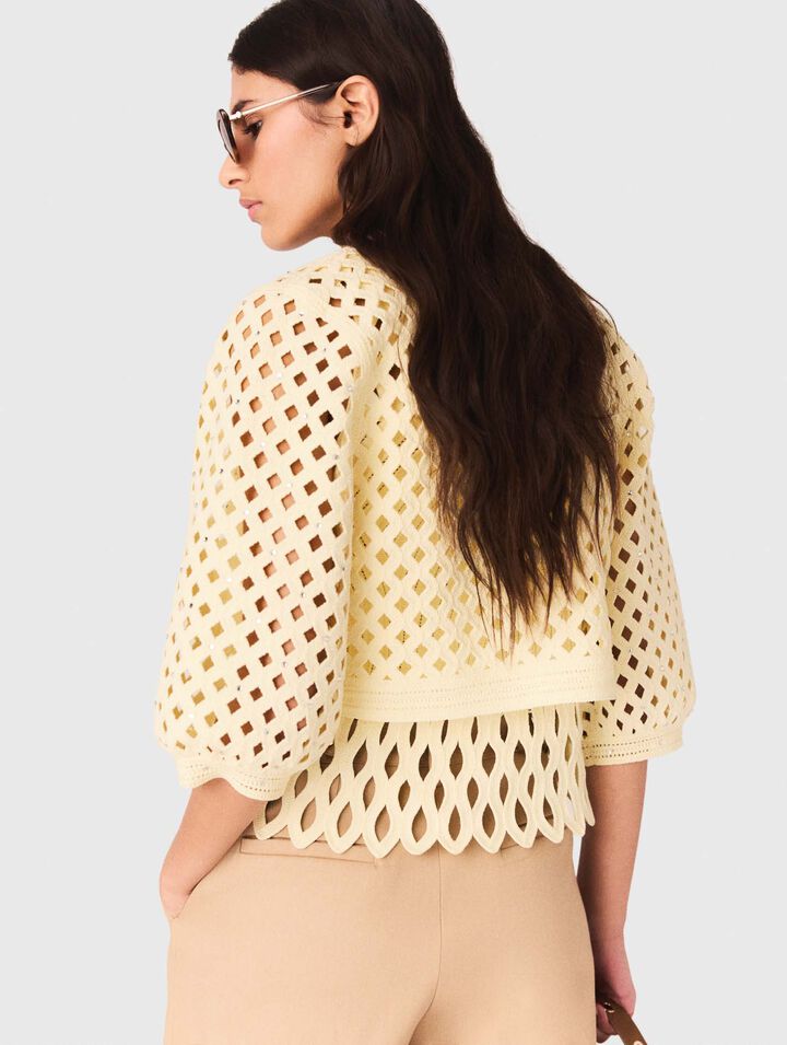 C&aacute;rdigan de ganchillo con strass