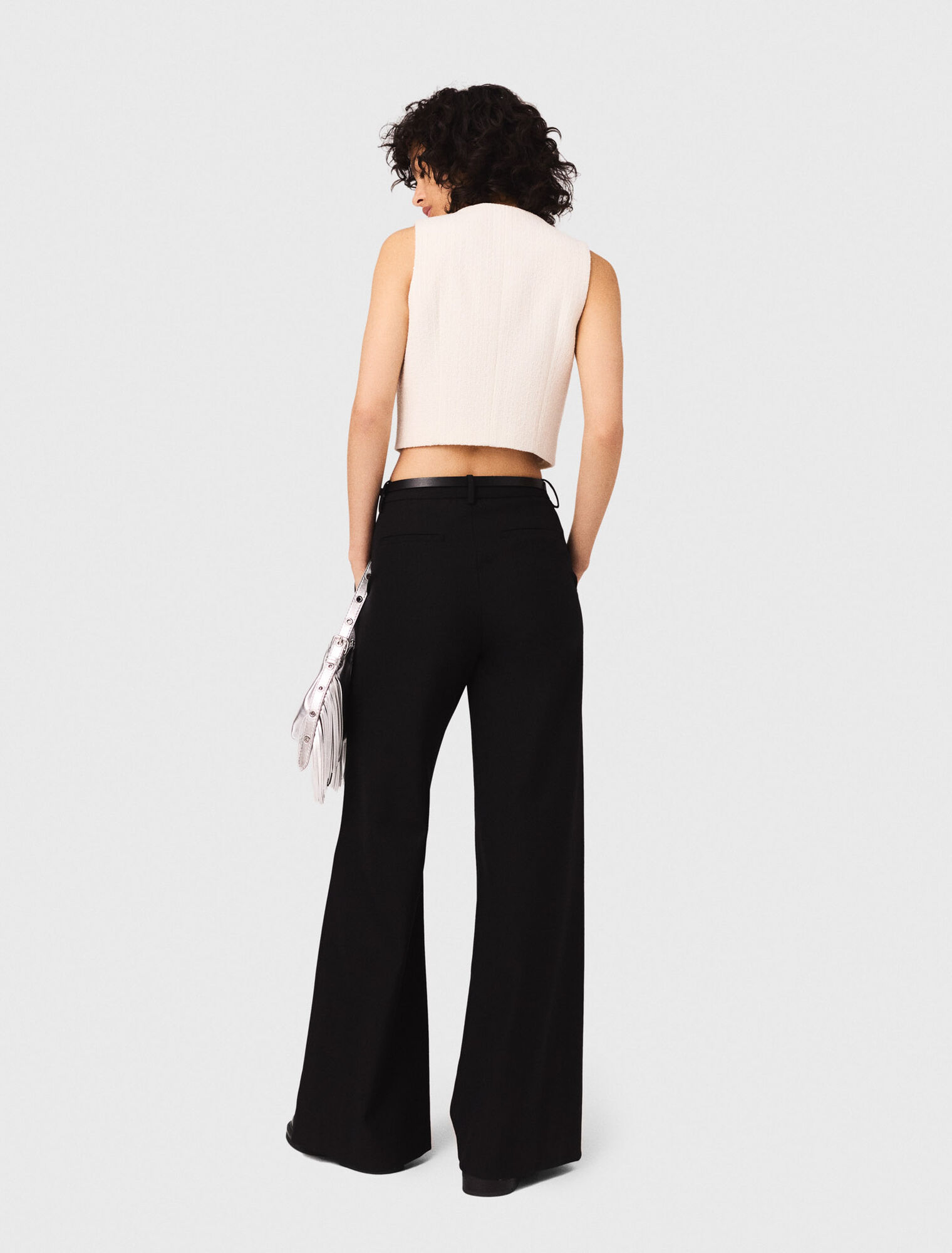 Top sin mangas de tweed lurex