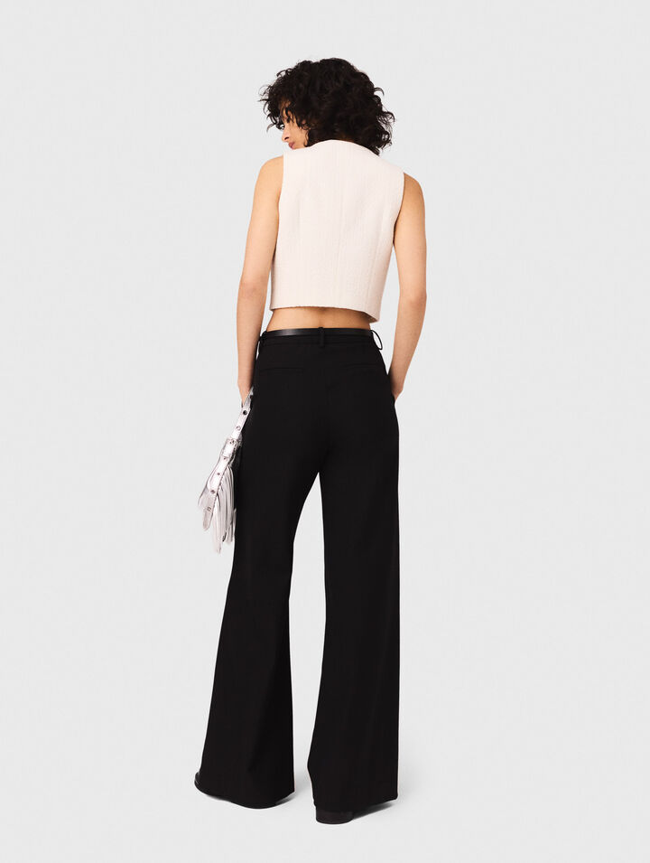Top sin mangas de tweed lurex