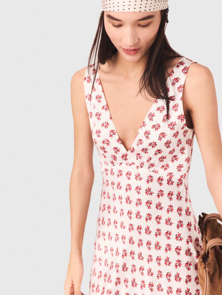 Vestido estampado de seda