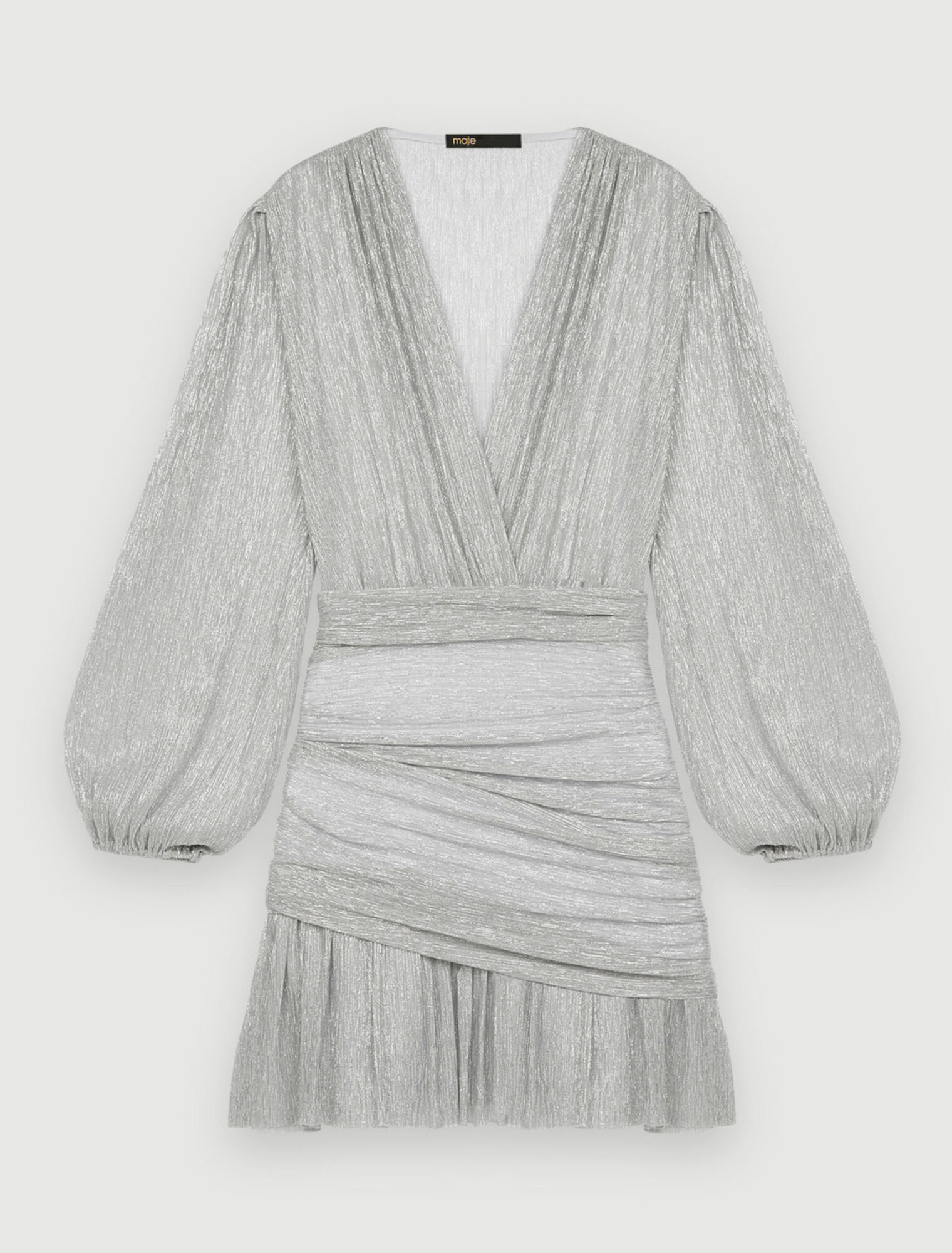 Vestido drapeado de lurex