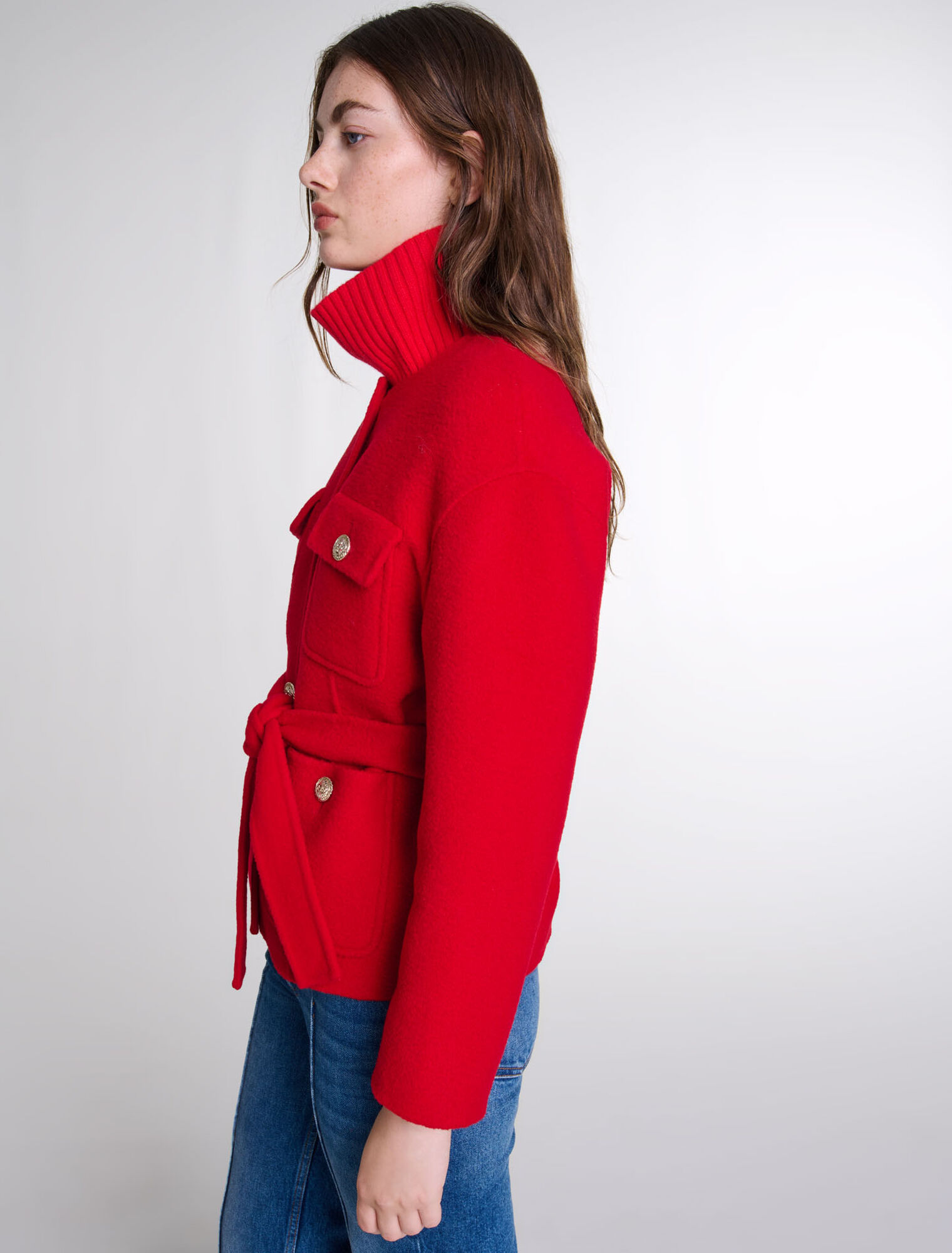Chaqueta reversible con cinturón