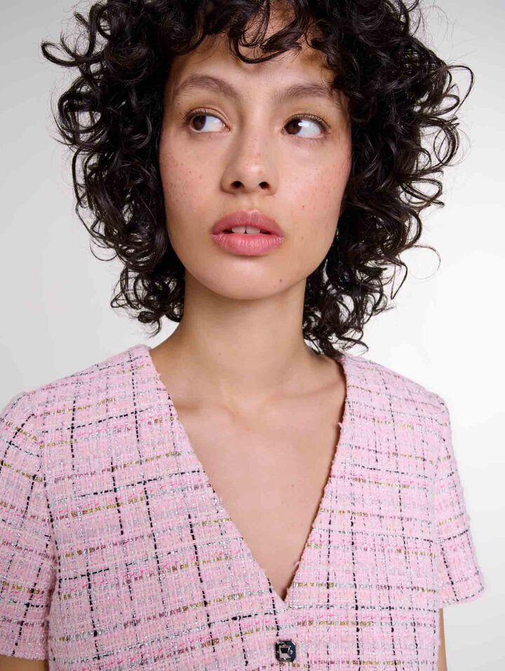 Vestido babydoll de tweed