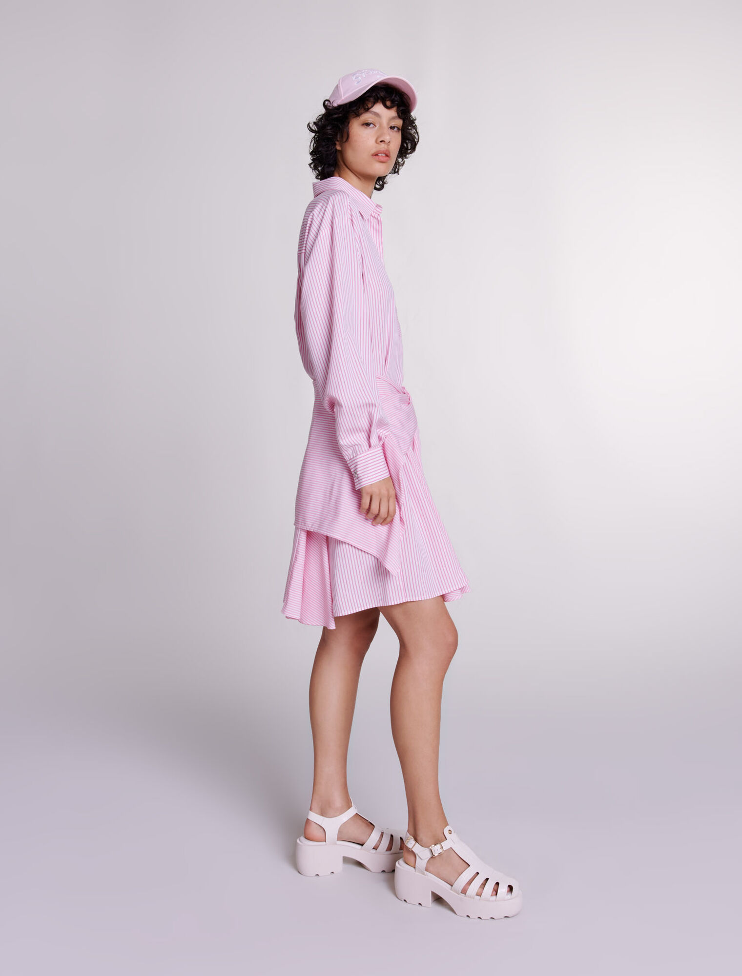 Vestido camisero de rayas