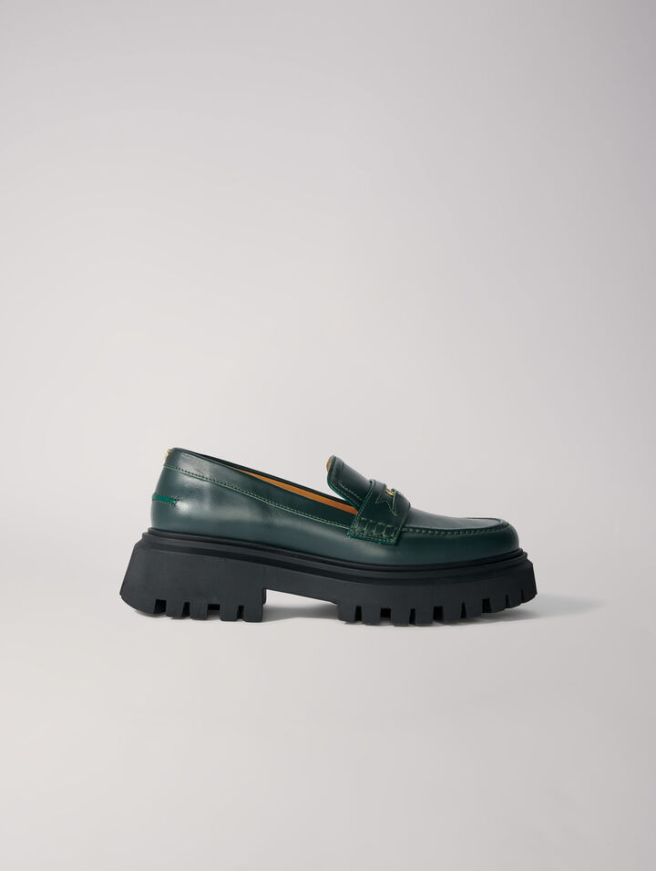 Mocasines de plataforma de piel