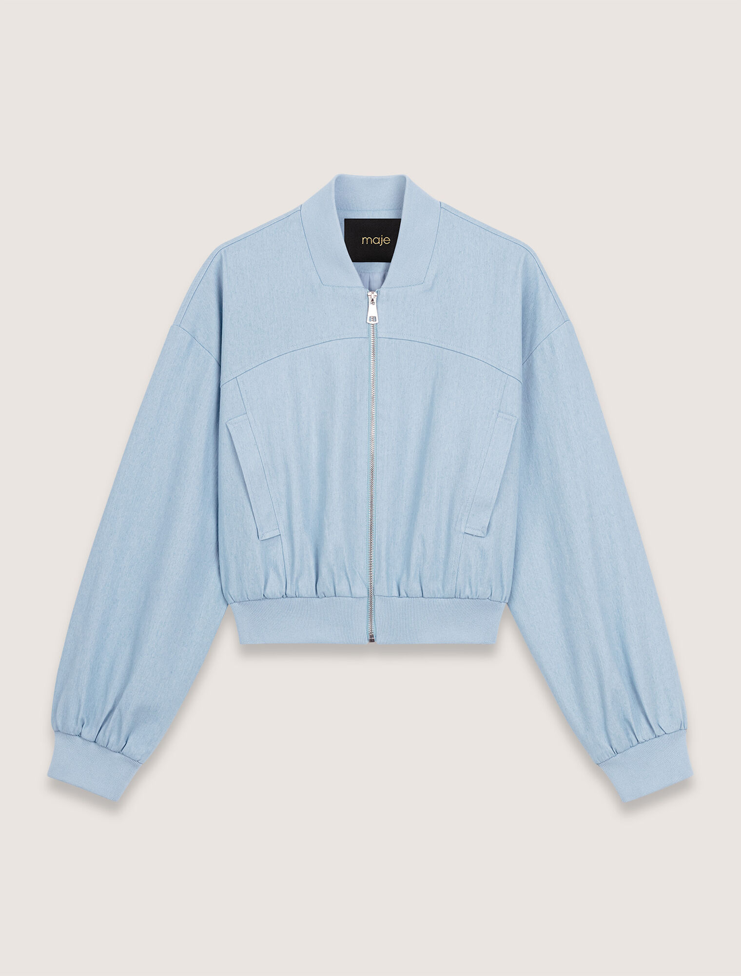 Cazadora bomber corta de denim