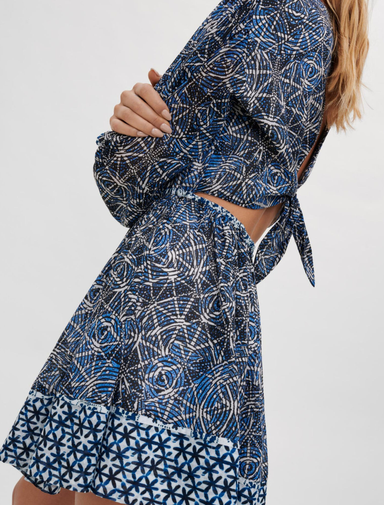 Vestido de gasa de algodón estampado