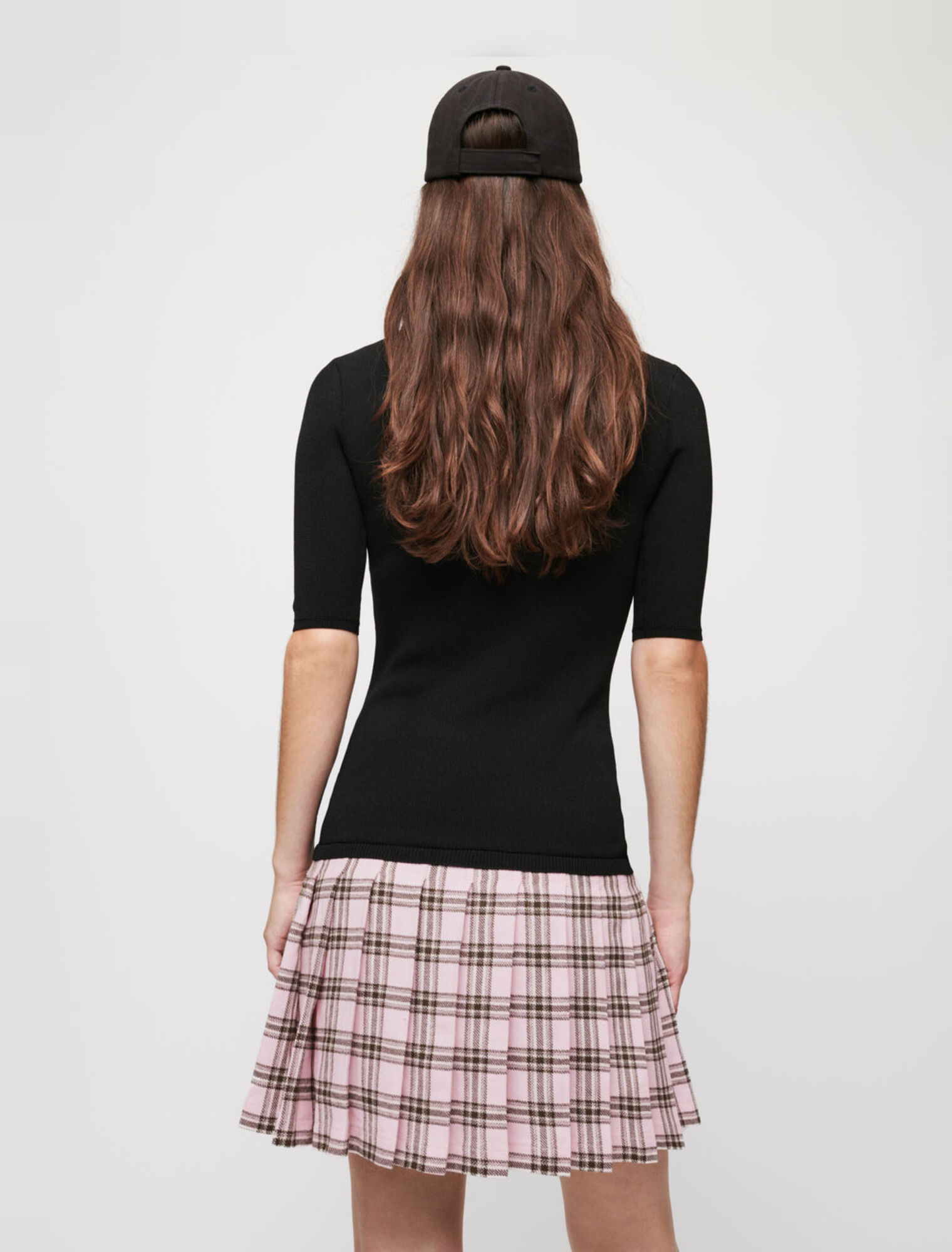 Vestido de punto y lana de cuadros
