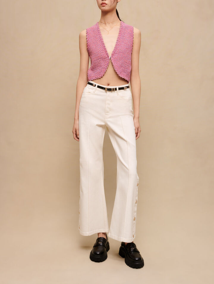 Top corto de tweed