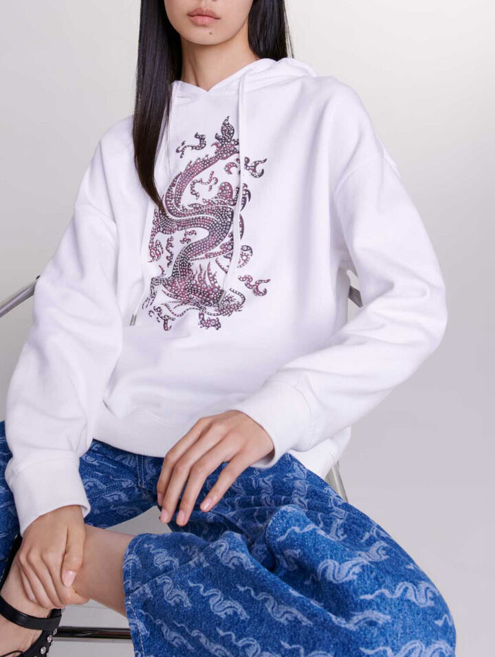 Sudadera oversize con strass