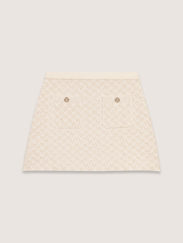 Falda de punto efecto tweed
