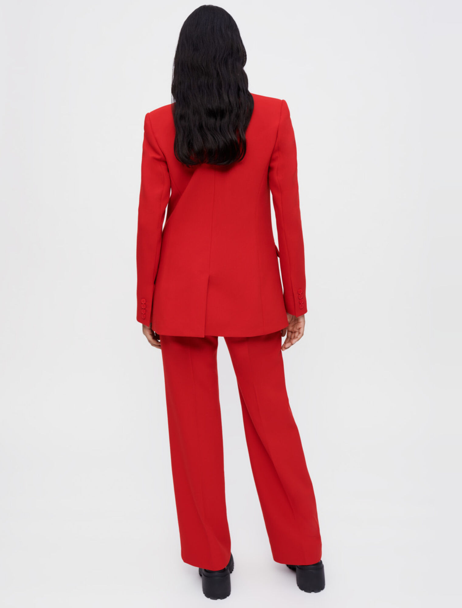 Traje de chaqueta rojo
