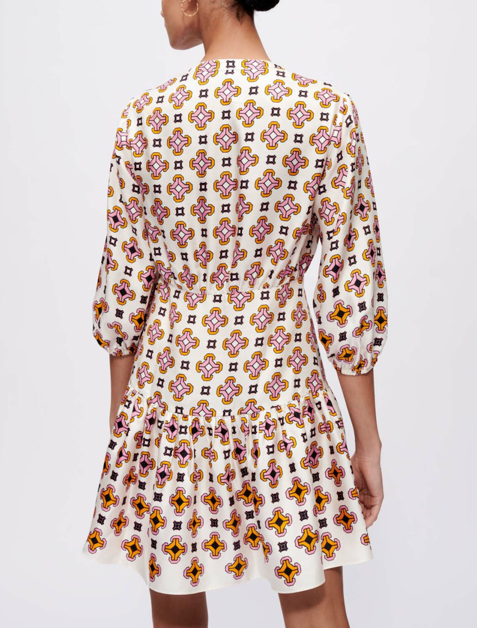 Vestido de seda estampada