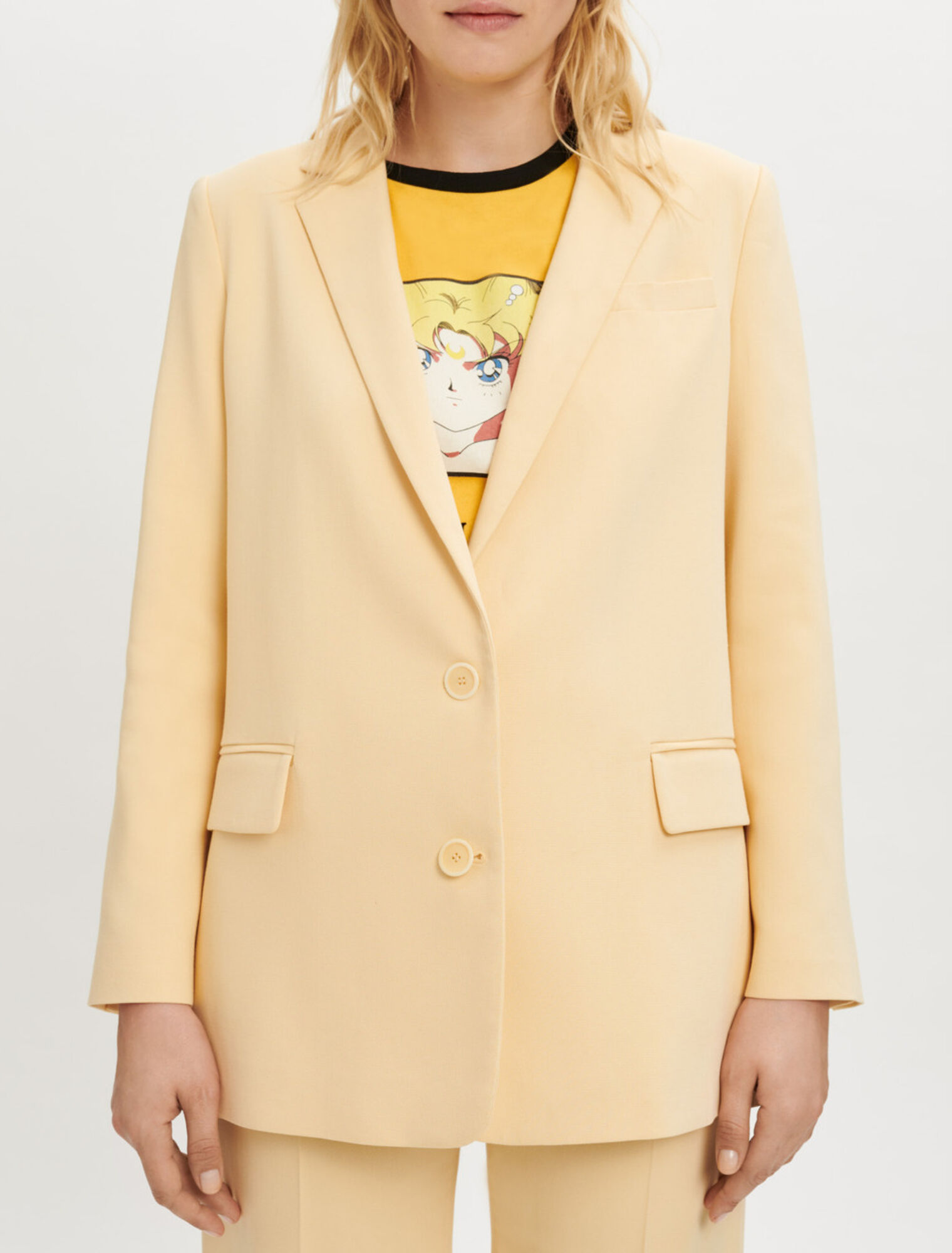 Chaqueta de traje holgada de doble