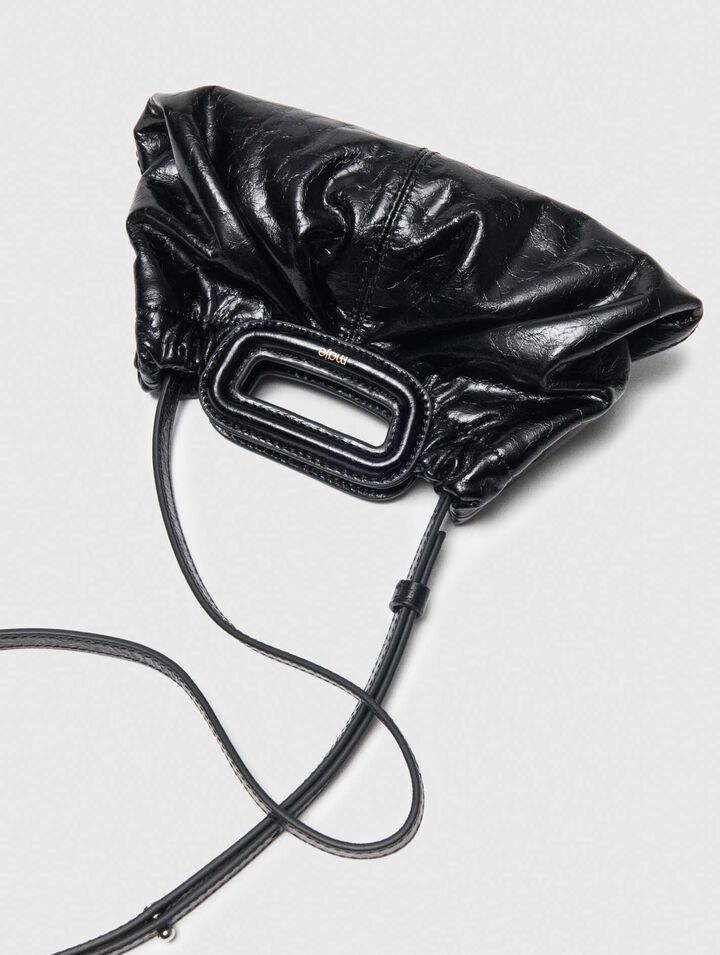 Mini clutch de cuero craquelado