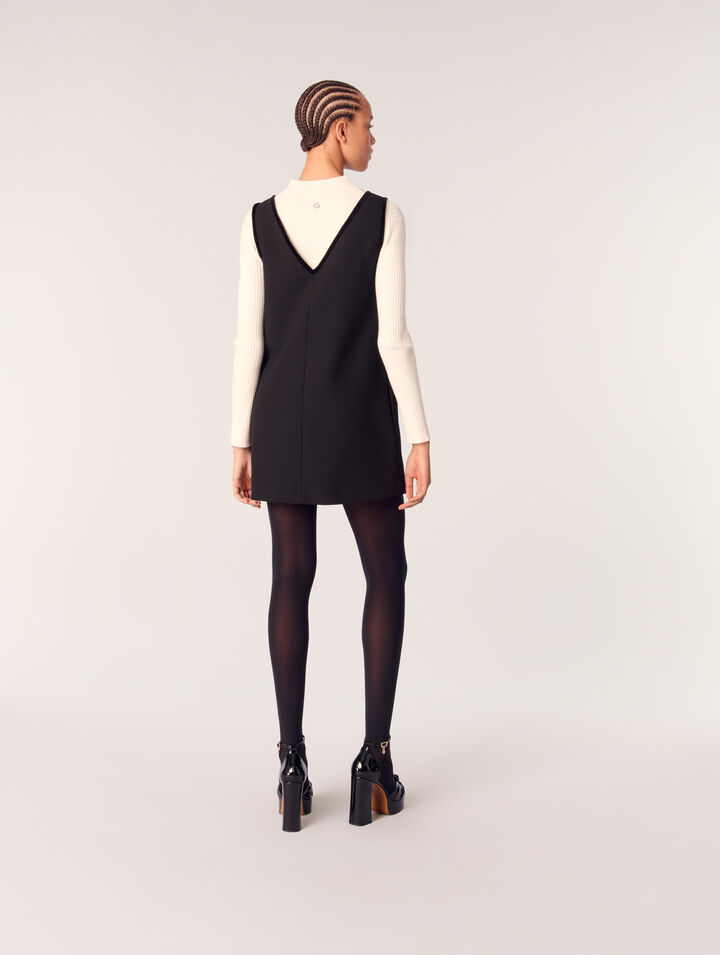 Vestido pichi con cuello de terciopelo