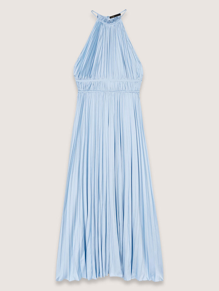 Vestido largo plisado