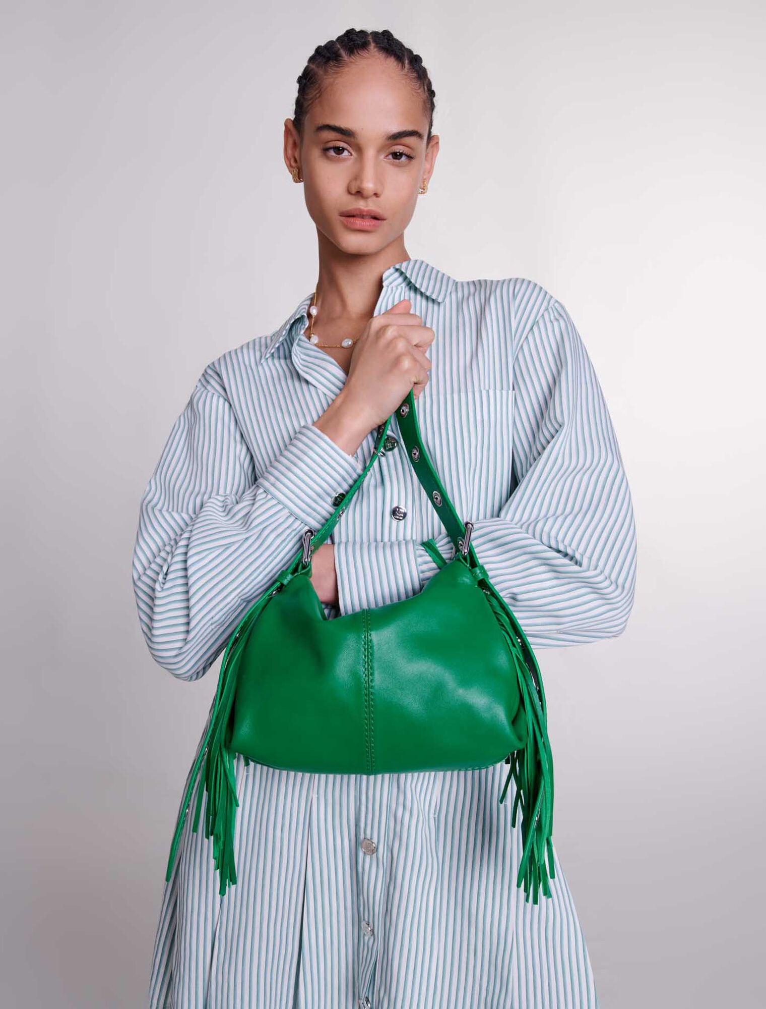 Vestido camisero de rayas