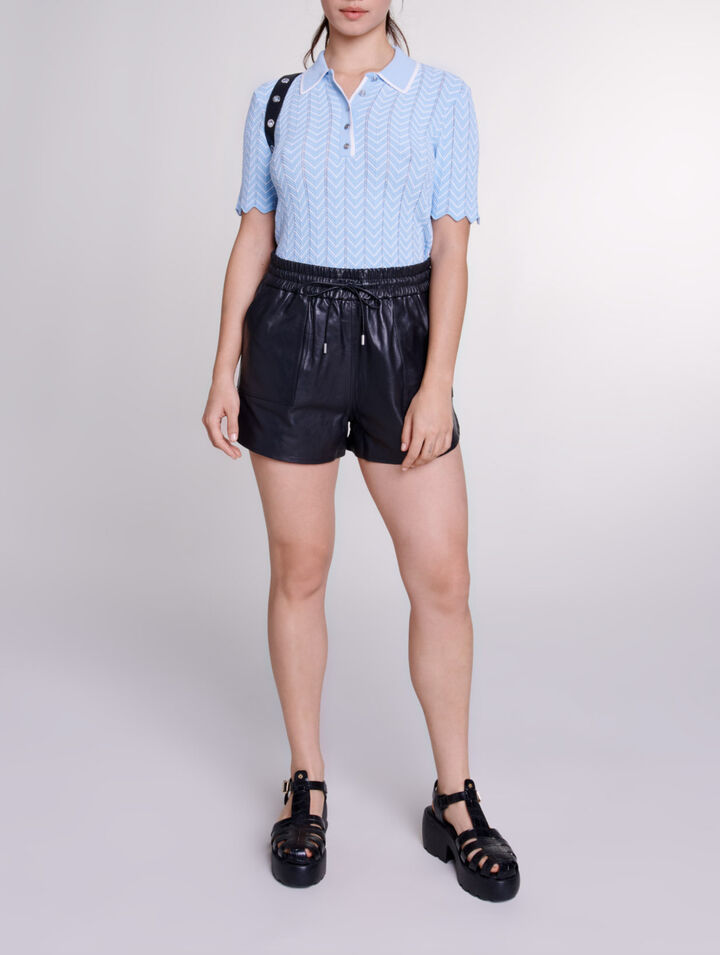 Pantalón corto de cuero
