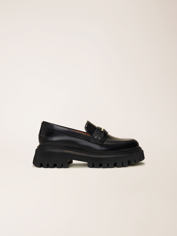 Mocasines de piel con plataforma