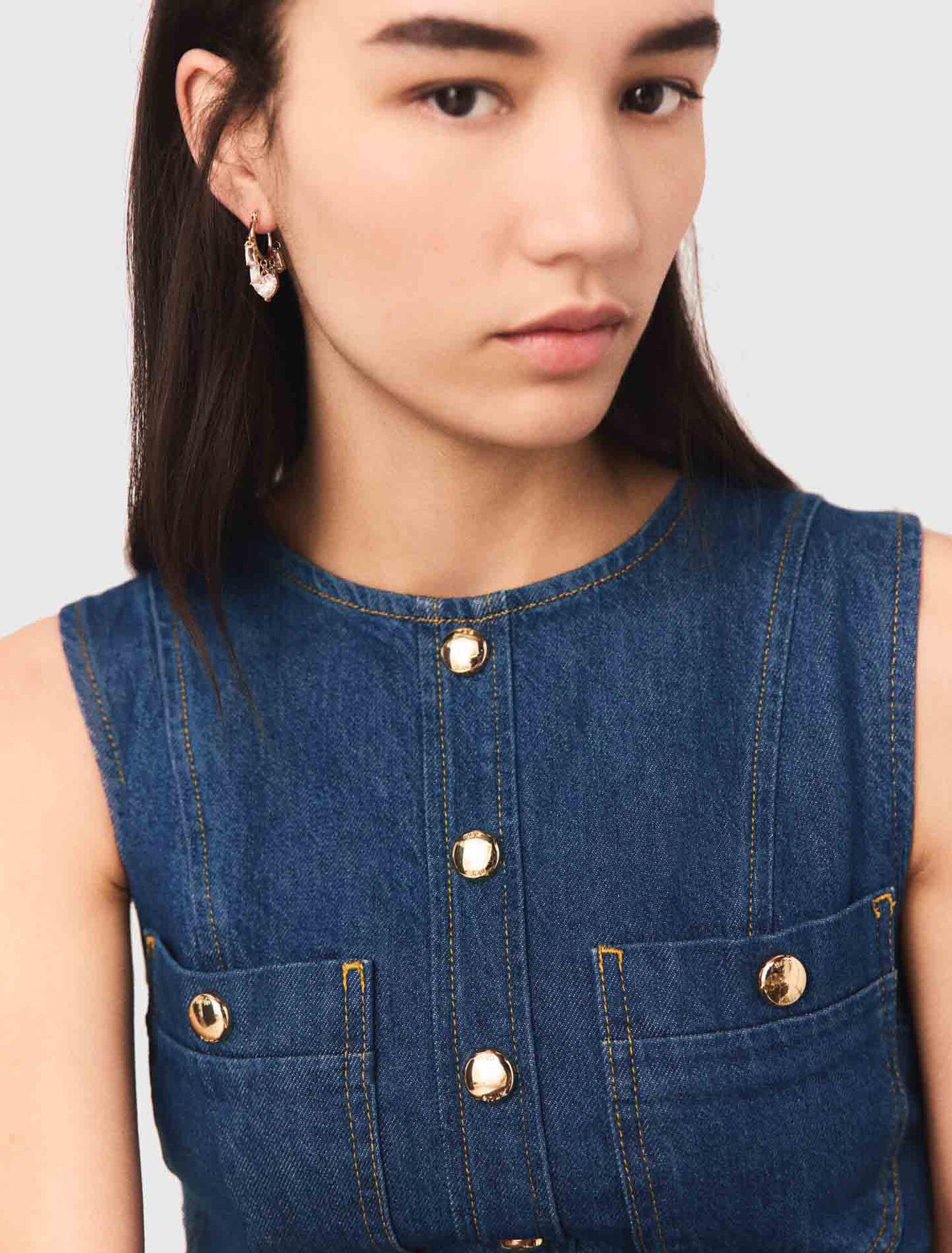 Aros dorados con abalorios estr&aacute;s