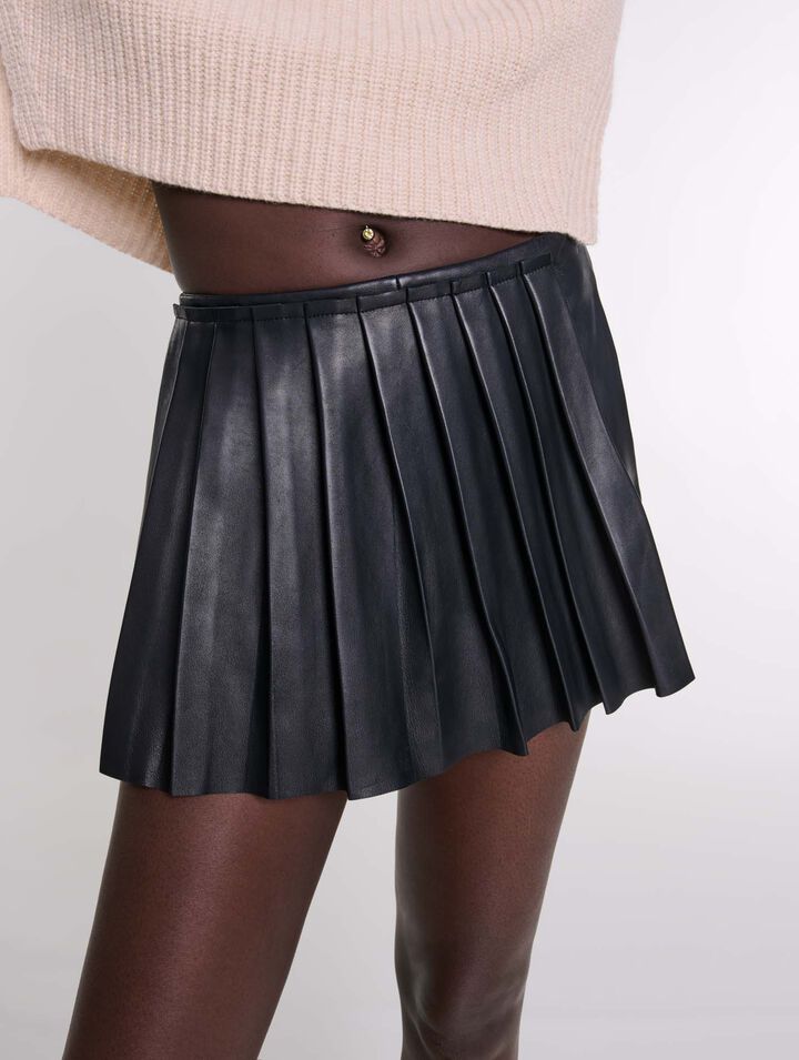 Pantalón corto trampantojo de cuero