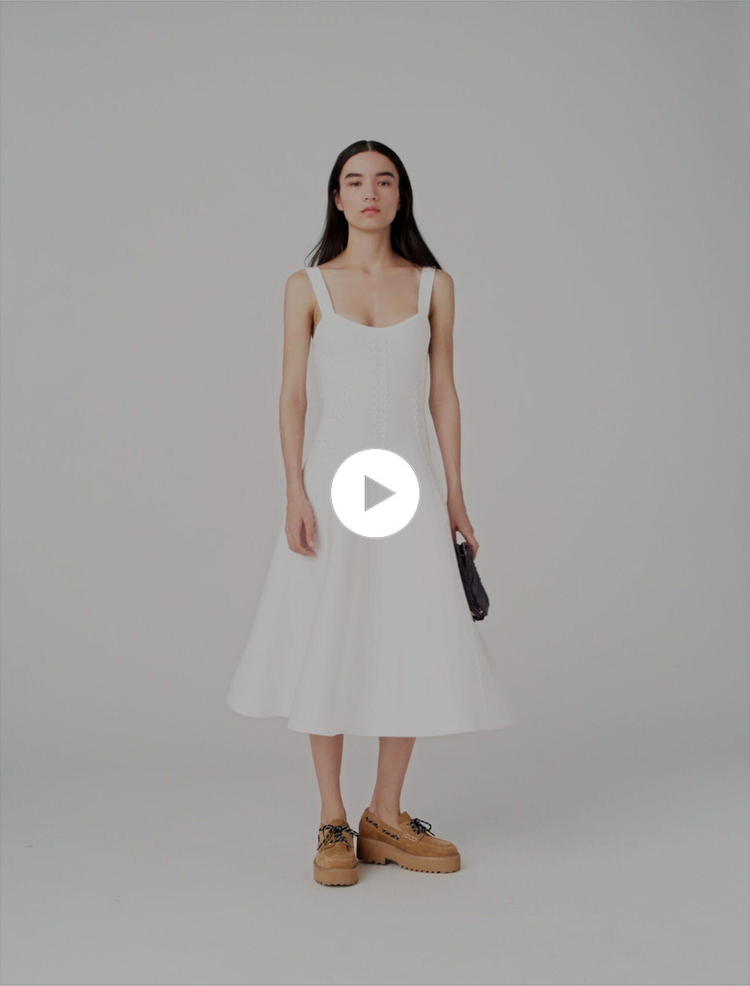 Vestido skater largo de punto