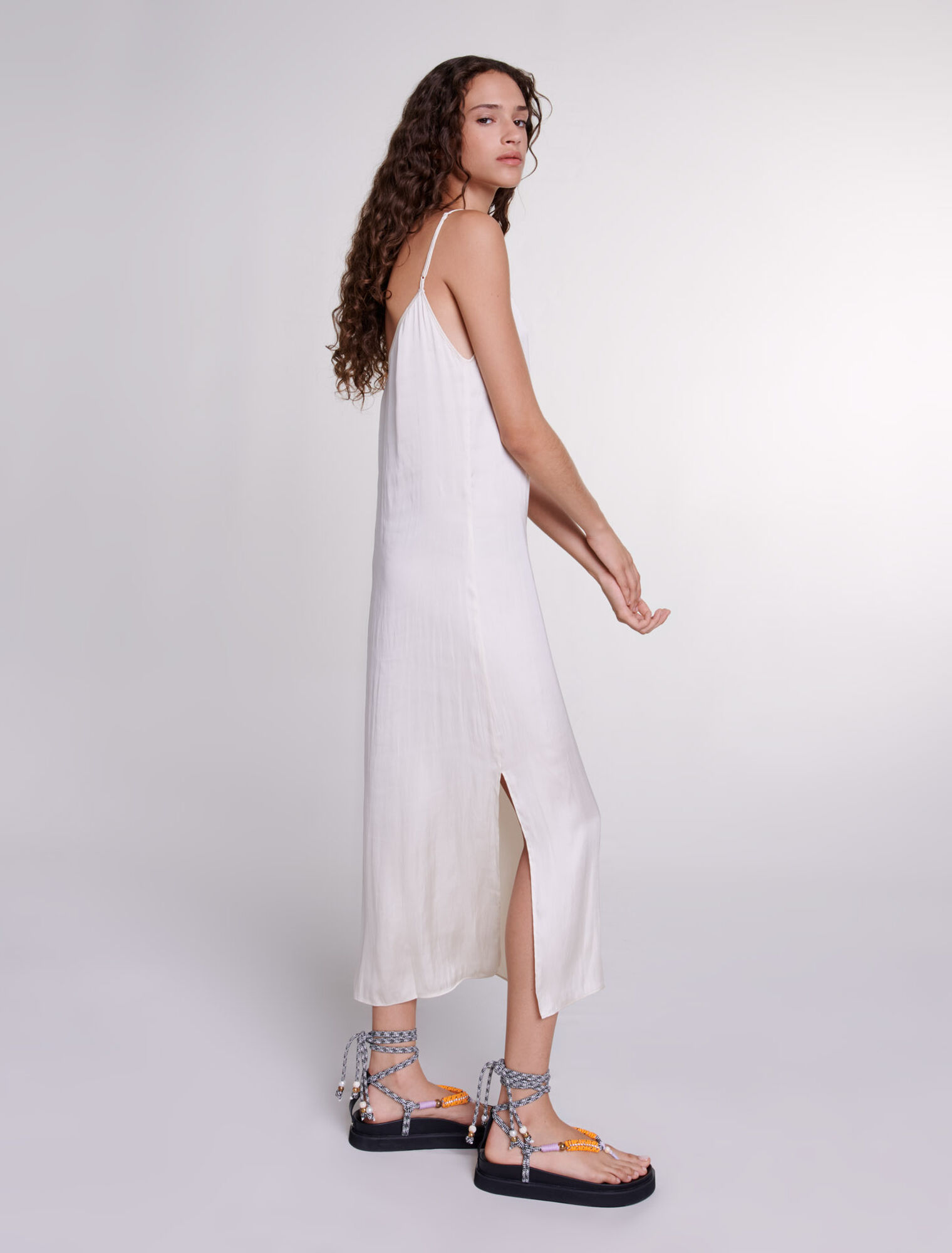 Vestido largo de satén